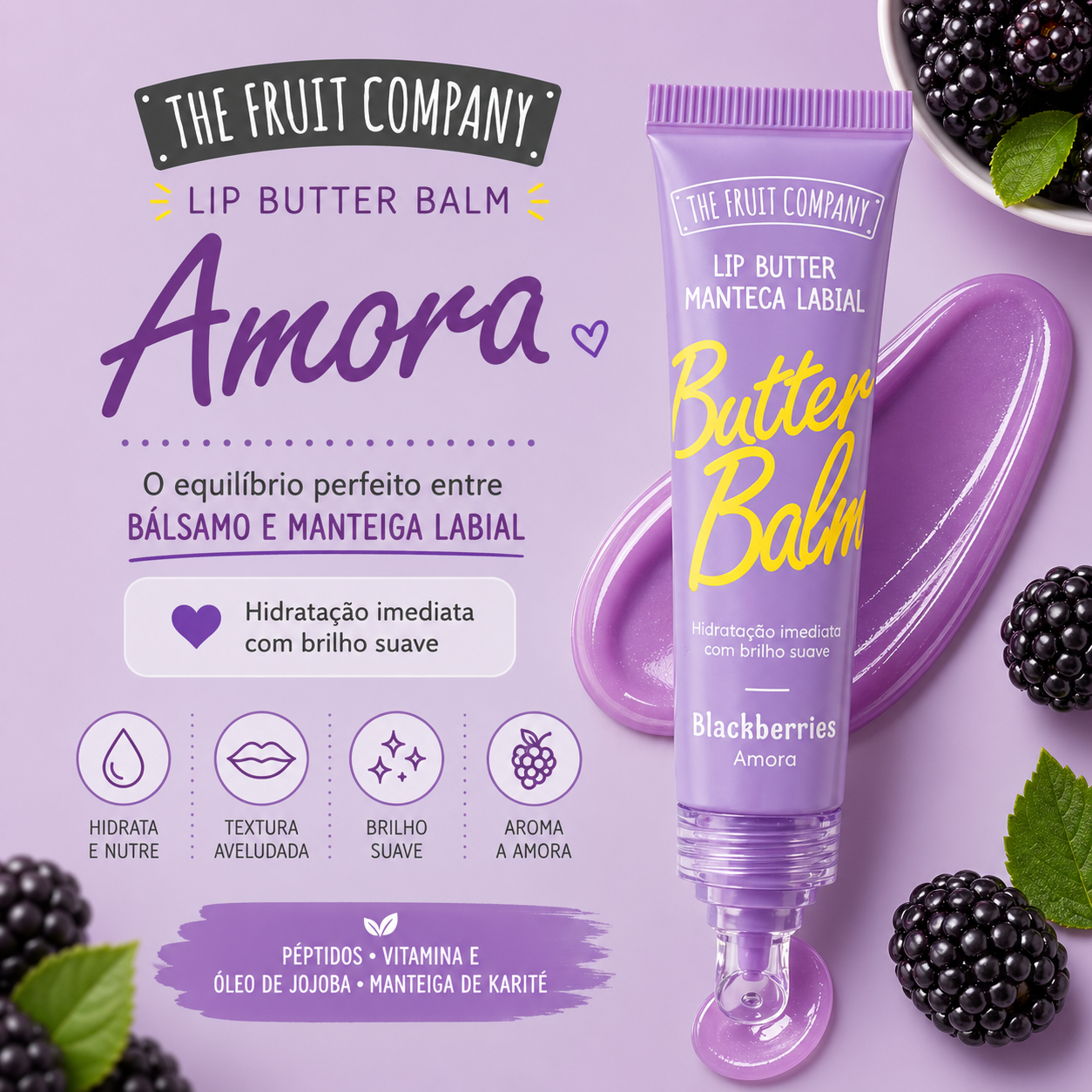 manteiga labial moras com vitamina e jojoba