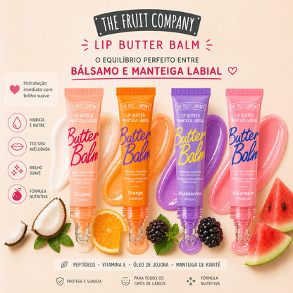 lip balm the fruit company hidratante brilho. Coco, amora, laranja e melancia. 