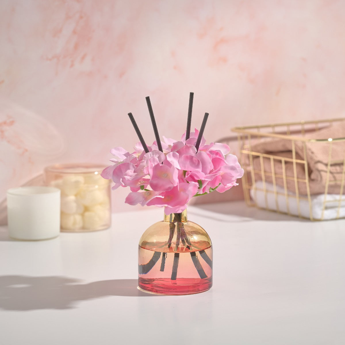 difusor de aromas jasmim cedro com flor decorativa