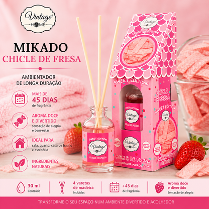 ambientador de varetas chiclete morango