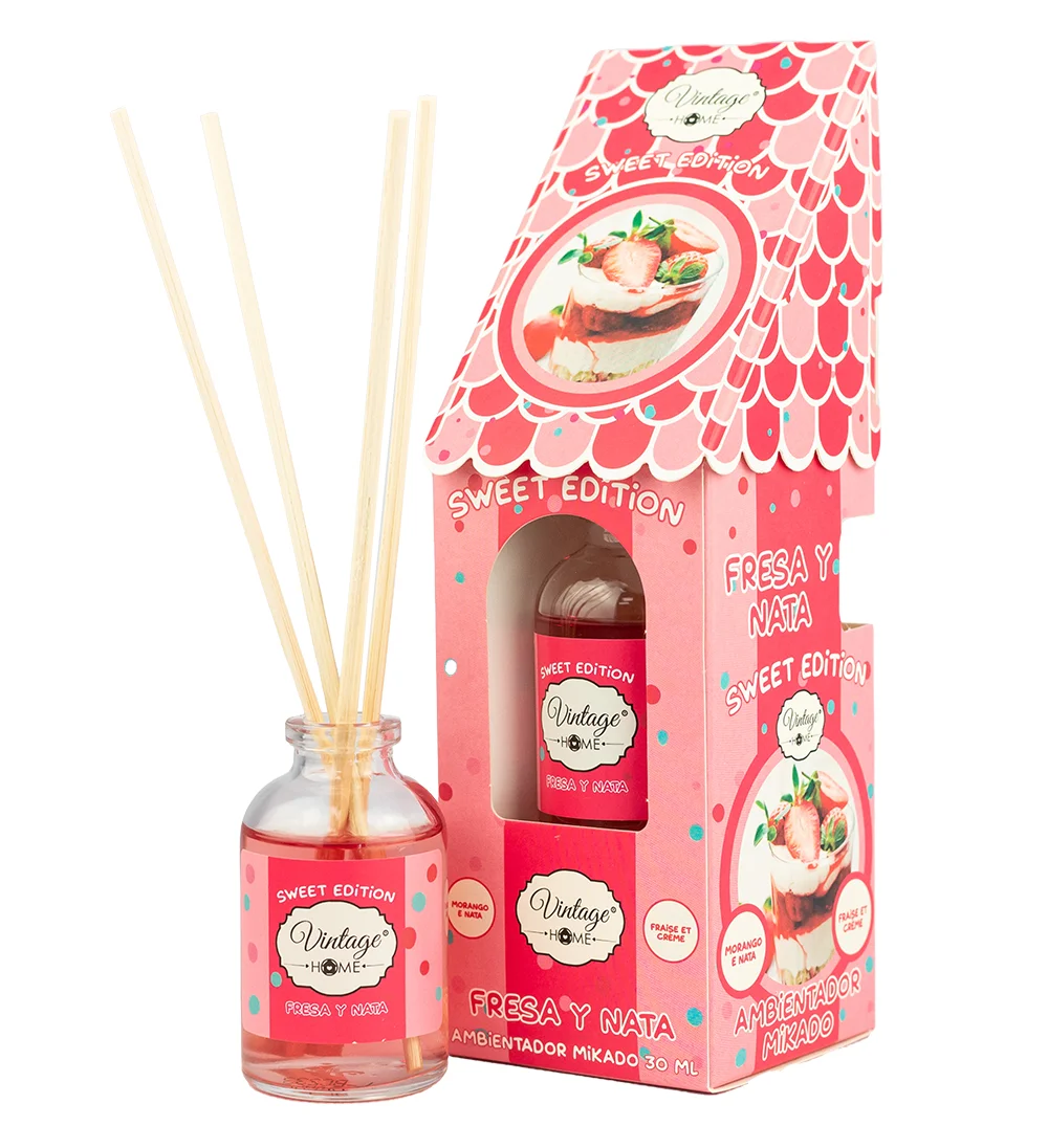 Mikado Morango e Nata 30ml – Ambientador de Varetas Doce | Vintage Home