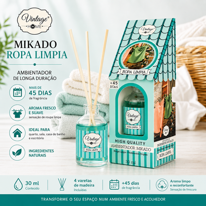 mikado fresco roupa lavada vintage home