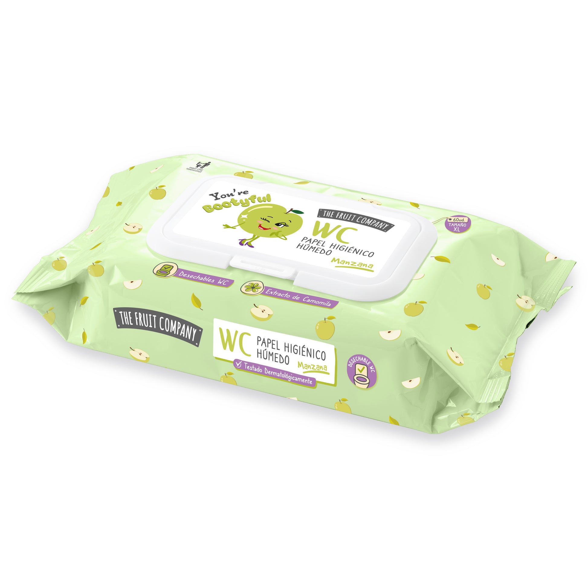 Papel higiénico húmido maçã verde The Fruit Company