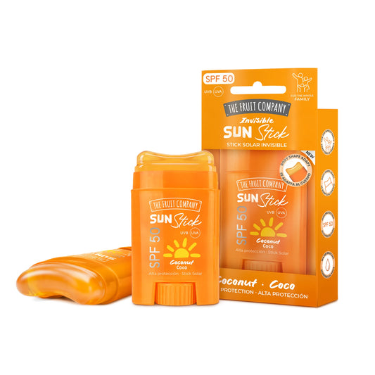 protetor solar stick SPF50 coco invisível rosto corpo
