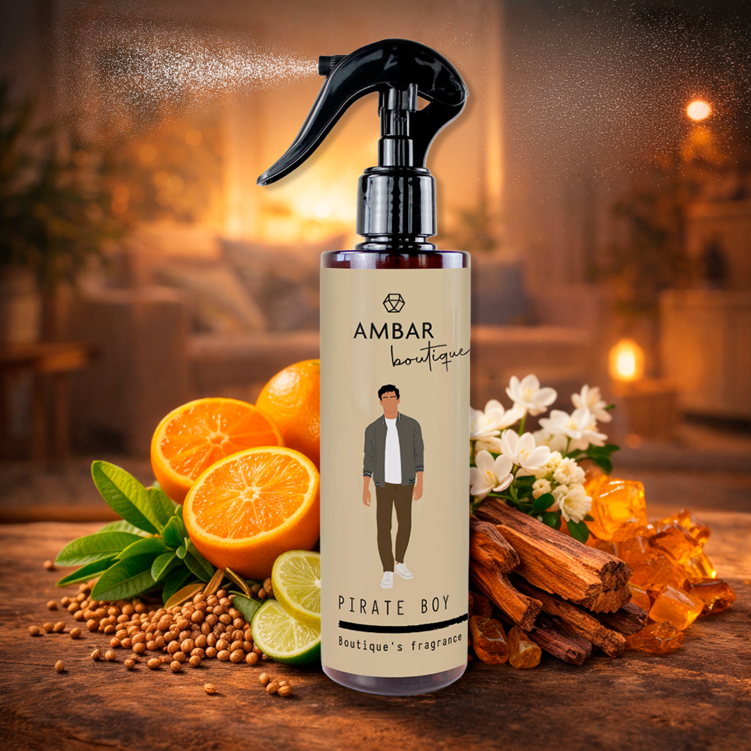 Room Spray (Spray de ambiente)  Pirate Boy 250 ml – Aromatizador masculino para casa sofisticada e moderna