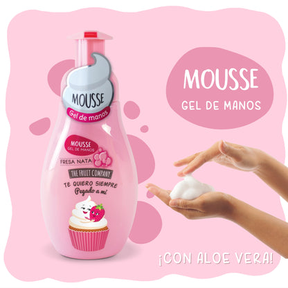 gel de mãos espuma morango nata aloe vera