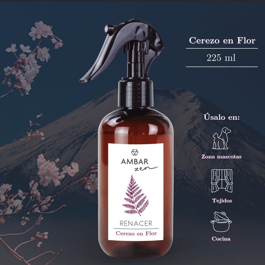 Spray multiusos próprio para tecidos. Aromatiza e perfuma o ambiente. Aroma Cereja em Flor.