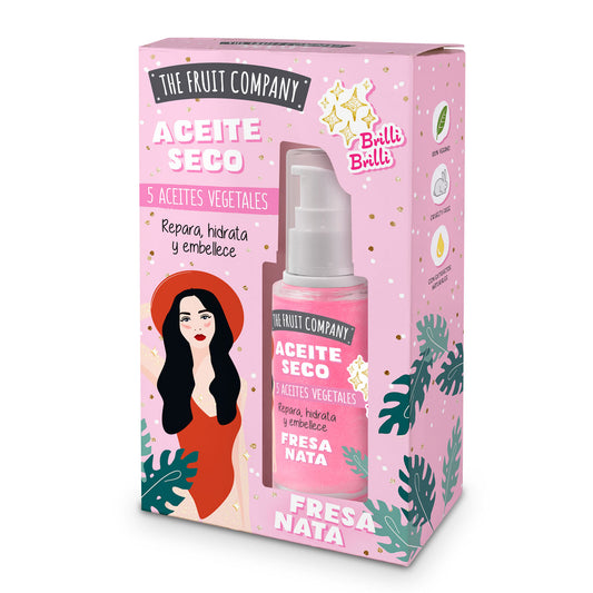 Aceite Corporal Seco con Brillo Fresa Nata 50ml | La Compañía de Frutas