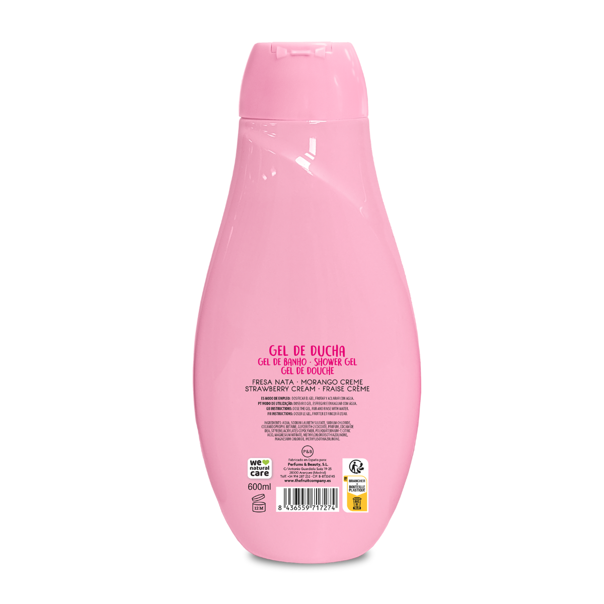 Gel de Banho Fresa Nata 600 ml | The Fruit Company