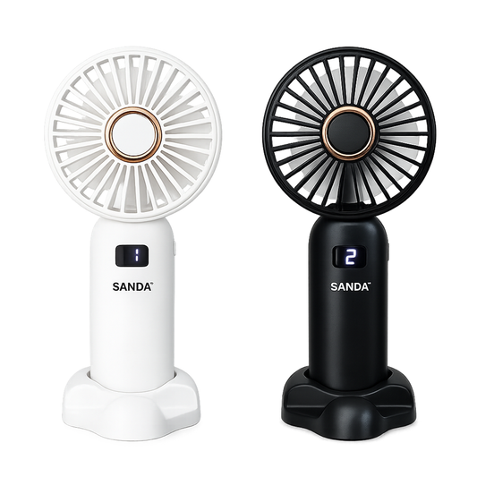 Ventilador mini portátil recarregável SANDA SD-6616 branco