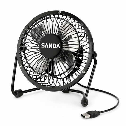 Ventoinha USB metálica SANDA SD-6601 para secretária